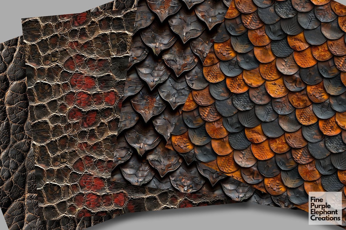 Fantasy Creature Skin Scales Texture Digital Paper - Colored Exotic ...