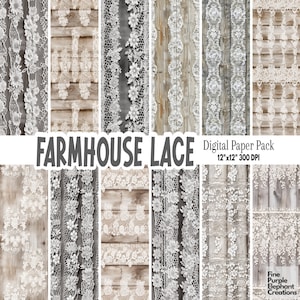 Papier numérique dentelle de ferme | Motif filigrane en bois | Faire-part de mariage rustique | Découpage pour journal indésirable | Texture de planche de bois de grange bohème