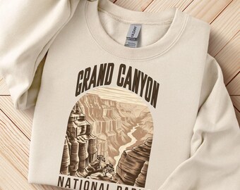 Vintage Grand Canyon National Park Sweatshirt Retro US Park Sweater for Outdoor Lover Gift for Nature Lover Arizona Hoodie Camping Gift