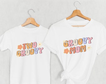 Two Groovy Birthday Party Shirt, Retro 2nd Birthday Party Shirt, Groovy Mama Daddy Family Matching Birthday Shirts, 2nd Birthday Gift