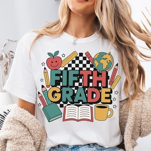 Fifth Grade Teacher Shirt Cute 5th Grade Teacher Tshirt Back To School Fifth Grade Teacher Appreciation Gift 5th Grade Teacher Team Shirts