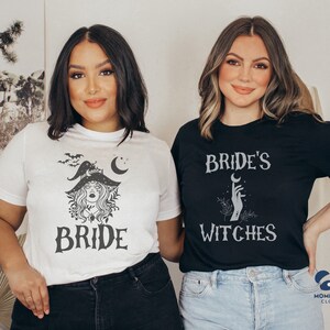 Halloween Bachelorette Party Shirts, Witchy Bride Brides Witches Party Shirt, Witch is Getting Hitched, Witch Themed Hen Party tshirts