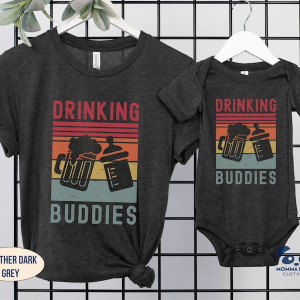 Drinking Buddies Shirt, Father and Baby Drinking Buddies Matching Shirts, Dad and Son Matching Fathers Day Shirts, New Dad Gift