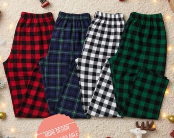 Family Matching Christmas Pajama Pants, Family Flannel Pajama Pants, Matching Holiday Sleepwear for Kids Women & Men