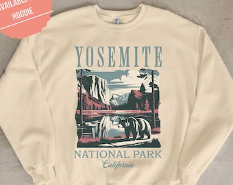Vintage Yosemite National Park Sweatshirt Retro US Park Pullover für Outdoor Liebhaber Geschenk für Naturliebhaber Kalifornien Shirt Wandern Camping Geschenk