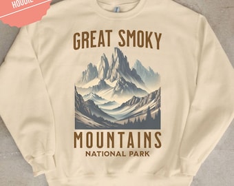 Vintage Great Smoky Mountains Sweatshirt, Retro Smokies Nature Hoodie, Tennessee Mountain Crewneck, Hiking Camping Sweater