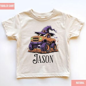 Kids Halloween Monster Truck Shirt: Pumpkin Patch Spooky Tee