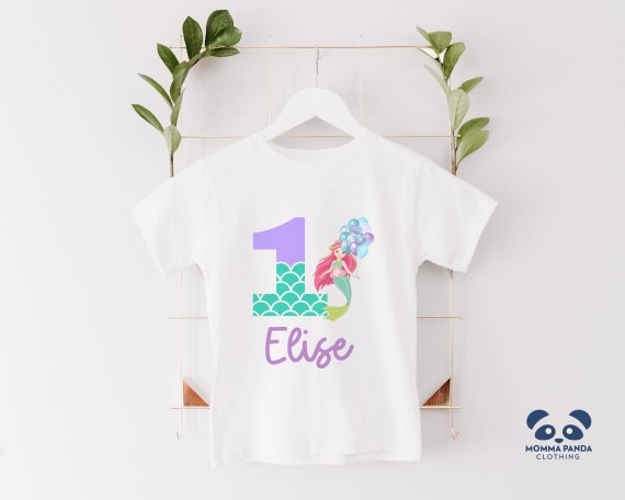 Mermaid First Birthday Shirt Personalized Girls Mermaid Etsy UK