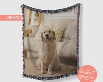 Personalisierte Hundebild-Decke, kundenspezifischer Hundefoto-Andenken, Haustier-Liebhaber-Erinnerungs-Wurf, Katzengedenkdecke, Hundemama-Geschenk, Katzenmama-Geschenk