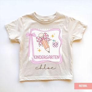 Custom Kindergarten Back to School Shirt Coquette Girls First Day of School Tee Kindergarten Teacher Shirts Welcome Back to School Gift
