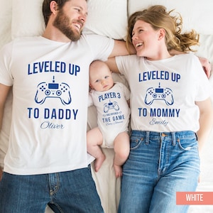 Custom Leveled Up to Daddy Player 3 Has Entered the Game Shirt, Dad and Baby Matching Shirt, Dad and Son Matching, Father Son Matching Shirt