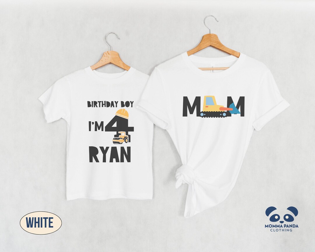 Construction Birthday Party Shirt, Boys 4th Birthday Construction Theme ...