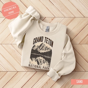 Vintage Grand Teton National Park Sweatshirt Retro US Park Pullover für Outdoor Liebhaber Geschenk für Naturliebhaber Wyoming Hoodie Camping Geschenk