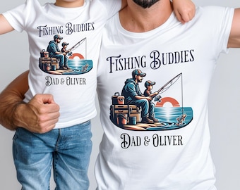 Gepersonaliseerde vader en zoon bijpassende visshirts Gepersonaliseerde vader en zoon vist-shirts vader en zoon bijpassende visshirt vader en baby shirts