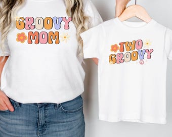 Two Groovy Birthday Party Shirt, Retro 2nd Birthday Party Shirt, Groovy Mama Daddy Family Matching Birthday Shirts, 2nd Birthday Gift