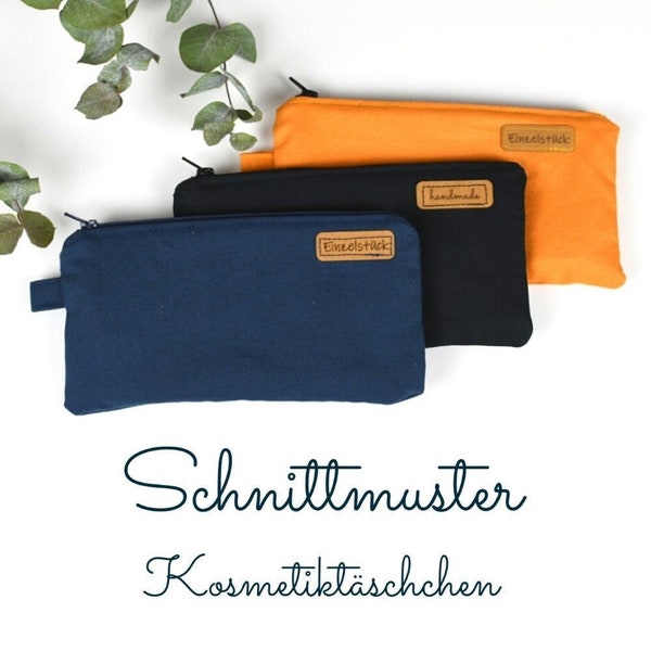 Nähanleitung Kosmetiktasche (gedruckt) | Papierschnittmuster Tasche nähen | Schnittmuster Reißverschlusstasche