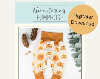 Sewing pattern pump pants size. 50-80 | eBook sewing baby pants | Children's clothing handmade | Sewing instructions for children's trousers | Digital Download