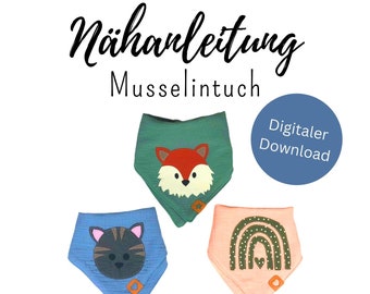 Sewing instructions for a scarf for babies | eBook for sewing a muslin cloth | Handmade children's clothing | Bib sewing pattern | Digital download