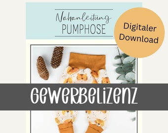 Gewerbelizenz - Schnittmuster Pumphose Gr. 50-80 | eBook Babyhose nähen | Kinderkleidung handmade | Nähanleitung Kinderhose | Digital