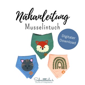 Istruzioni per cucire sciarpa per neonati | eBook panno di mussola per cucire | Abbigliamento per bambini fatto a mano | Bavaglino con cartamodello per cucire | Scaricamento digitale