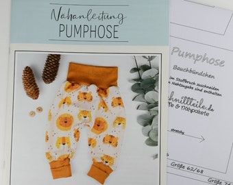 Papier-Schnittmuster Pumphose Gr. 50-80 | Babyhose nähen | Kinderkleidung handmade | Nähanleitung Kinderhose