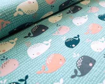Organic jersey - baby whale pink | Fabric for children | Sold by the meter