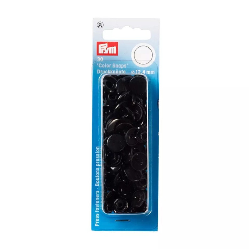 Prym Color Snaps Druckknöpfe 8 Farben 12,4mm 30 Stück Schwarz