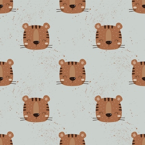 Jersey (Bio) Tiger - Eigenproduktion | Stoff für Kinder | Meterware | Kinderstoff | Kinderkleidung nähen