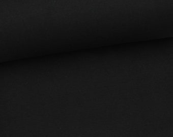 Bündchen uni - schwarz | Bündchen für Kinderkleidung | weicher Stoff für Bündchen | Meterware | Schlauchware