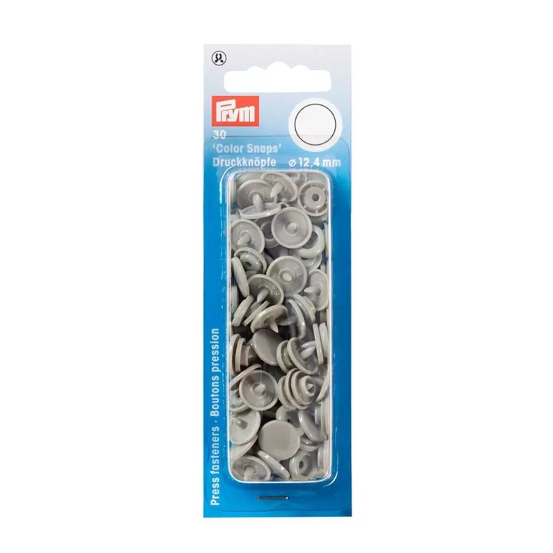 Prym Color Snaps Druckknöpfe 8 Farben 12,4mm 30 Stück Grau