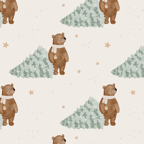 Jersey (Bio) Winterbär - Eigenproduktion | Stoff für Kinder | Meterware | Kinderstoff | Kinderkleidung nähen