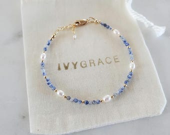 Bracciale In Perle D'acqua Dolce E Onice Verde | 22 Cm | Chiusura Argento 925 | Fatto A Mano India