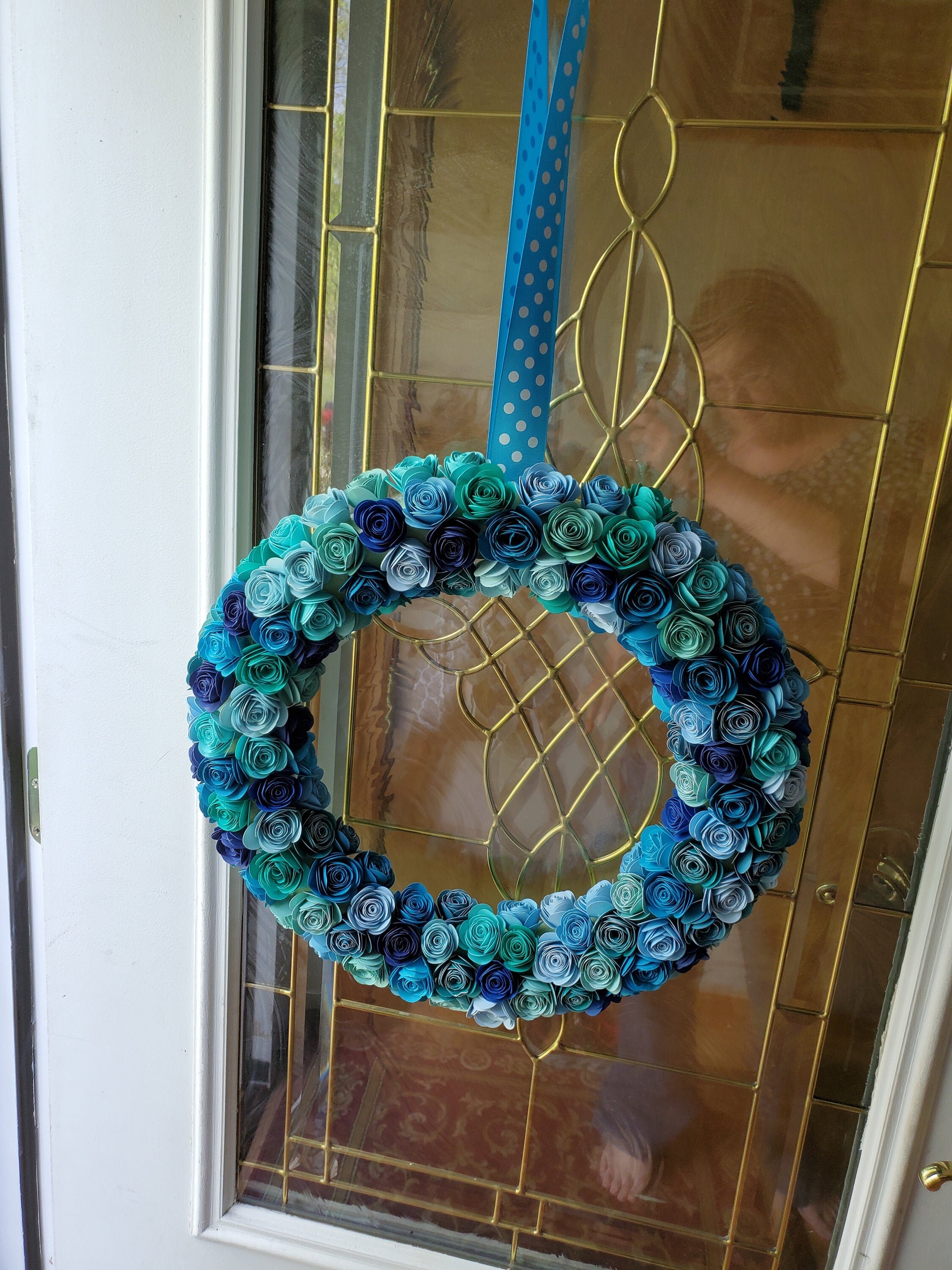 Shades of Blue Rose Wreath Etsy