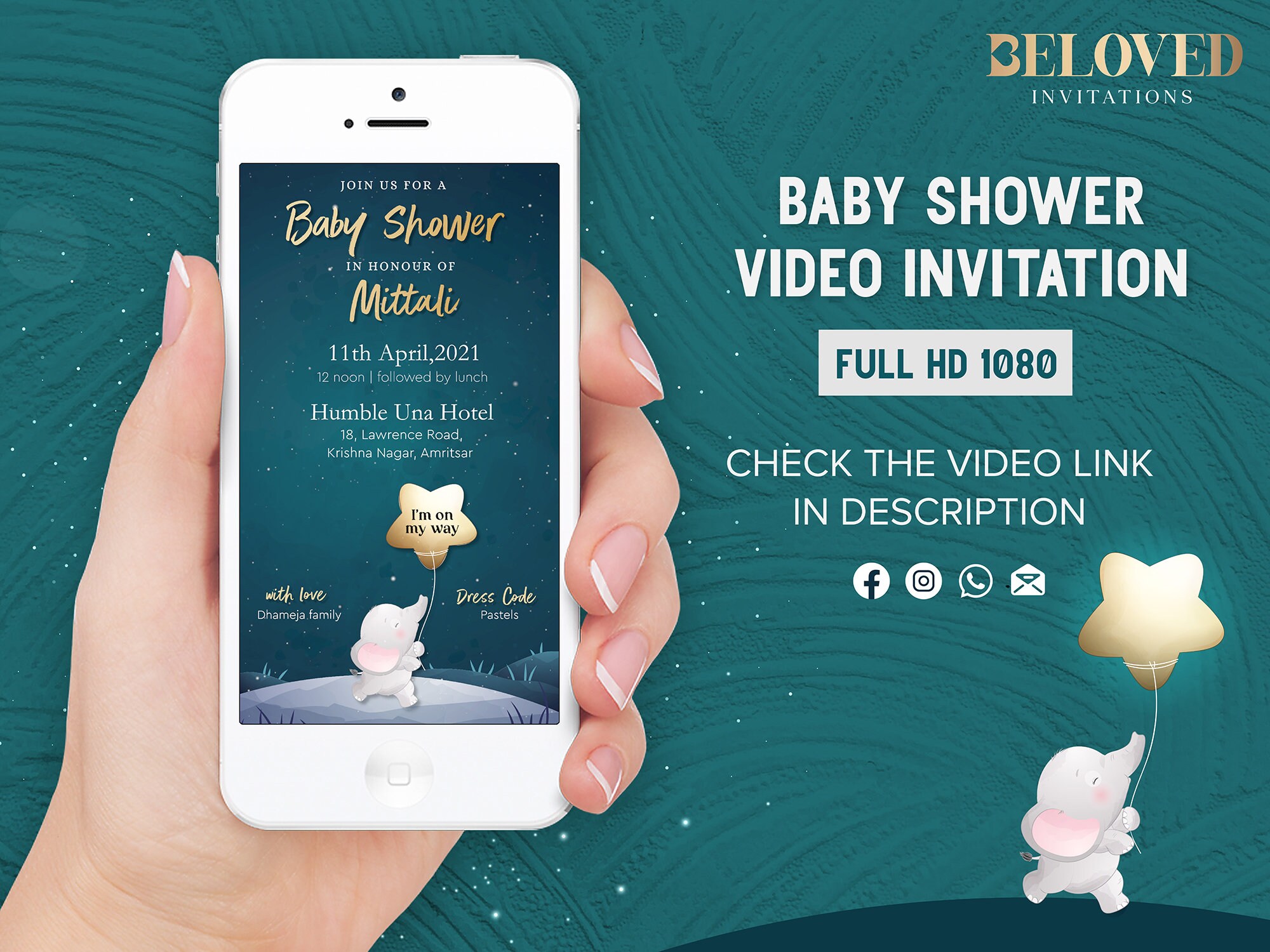 Baby Shower Baby Shower Invitation Video Baby Shower Etsy