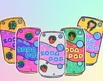 Holographic My Little Soda Pop Vinyl Sticker: K-Pop Saja Boys