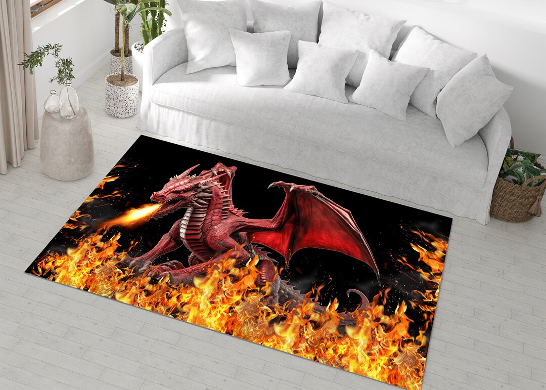 Dragon Rug Irl Dragon Art Rug,neon Dragon Pattern Rug, Customized Rug, Gift Rug,living ...