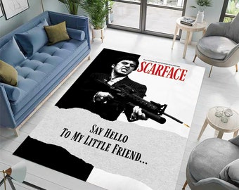 Scarface Teppich, Housewarming Geschenk Teppich, Scarface Teppich, Für Wohnzimmer Teppich, Moderner Teppich, Geschenkideen Teppich, Geburtstagsgeschenk, Patenteppich