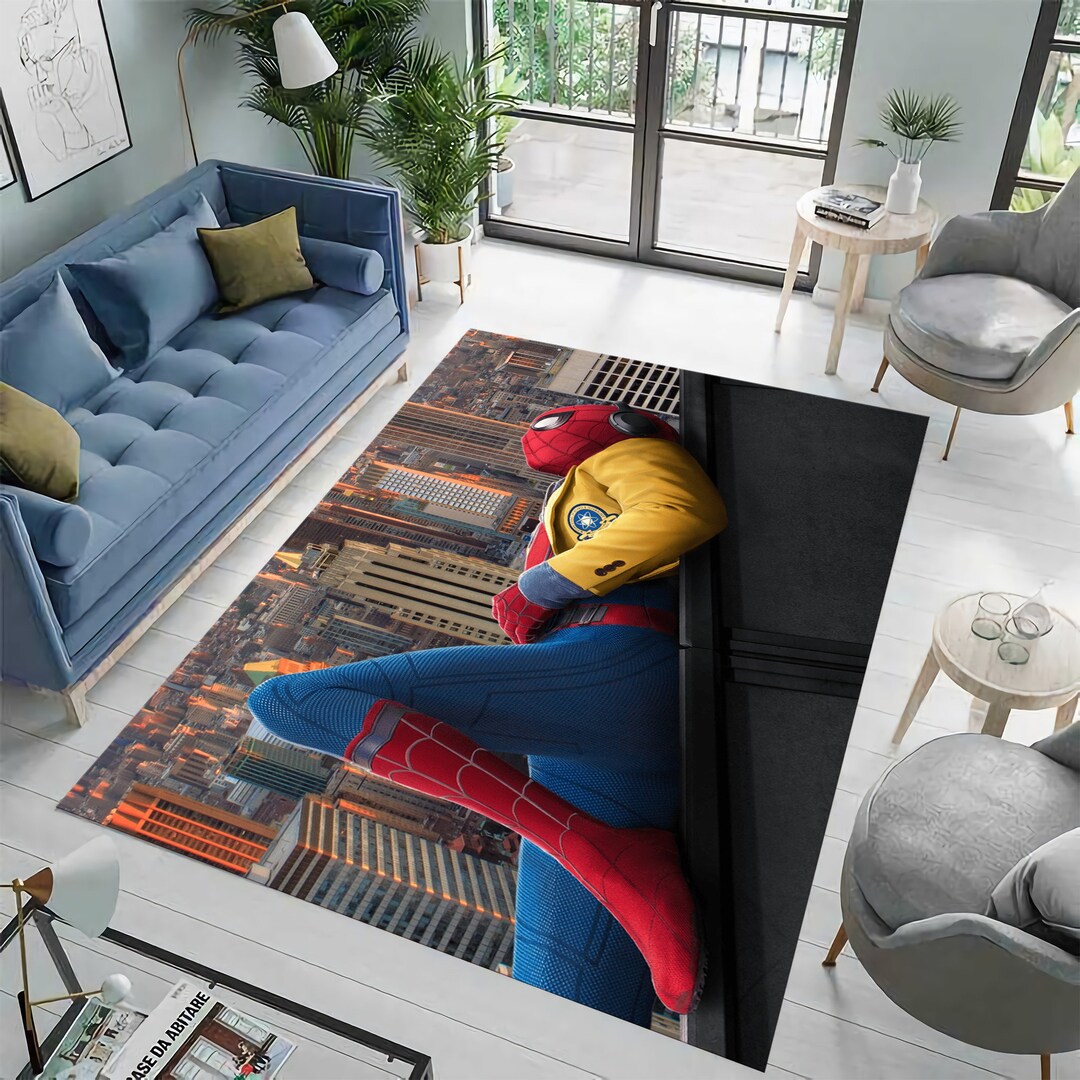 Spiderman Rug Spiderman Patterned Rugs Boy Room Rug Kids - Etsy