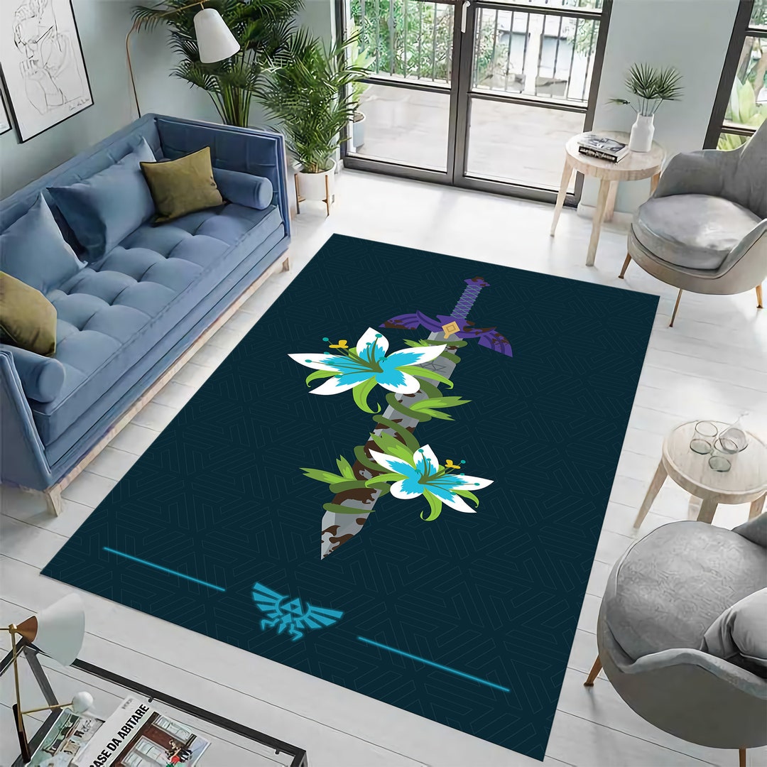 Z Room Rug Game Room Rug,zelda Rug,zelda Living Room Rug,zelda Rug,holiday Gift ...