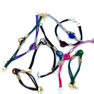 Colorful Bead and Cord Bracelet, Casual Look Bright Color Bracelet, Bracelet Colorful Cord with Glass and Metal Beads, Bold Colors Bracelet