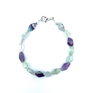 Rainbow Fluorite Crystal Bracelet: Handmade Gemstone Jewelry
