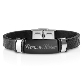 Personalisierte Lederarmband Personalisierte Armband Ledermanschette Benutzerdefinierte Manschette Armband graviert Geschenk für ihn