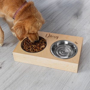 Personalized Pet Bowl Dog Feeder Wooden Cat Feeder Elevated Feeder Custom Pet Feeder Pet Feeding Station Wooden Dog Feeder Raised Pet Bowl
