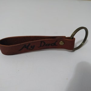 Personalized Leather Keychain Custom Key Chain Key Fob Gift Anniversary Multiple Colors