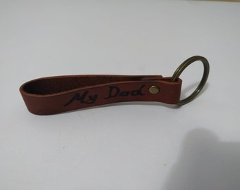 Personalized Leather Keychain Custom Key Chain Key Fob Gift Anniversary Multiple Colors