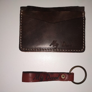 Lederen kaarthouder lederen sleutelhanger visitekaartje case slanke kaarthouder minimalistische portemonnee credit carholder gepersonaliseerd cadeau voor hem