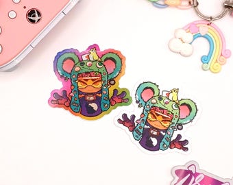 Kawaii Decora Gamer Holographic Matte Vinyl Stickers