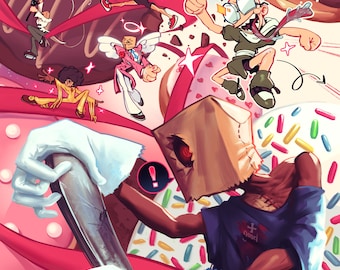 Faust / Dr. Baldhead from Guilty Gear Donutverse 10x10 Poster