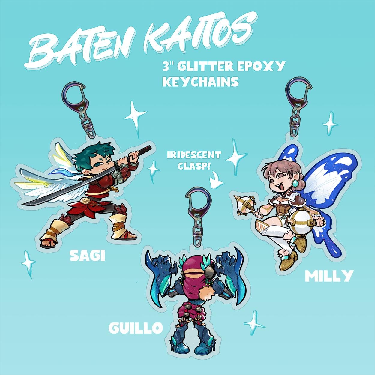Baten Kaitos Origins Glitter Epoxy Keychains - Etsy