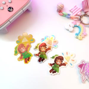 Lien nostalgique avec Triforce de Zelda mat et autocollants en vinyle holographique